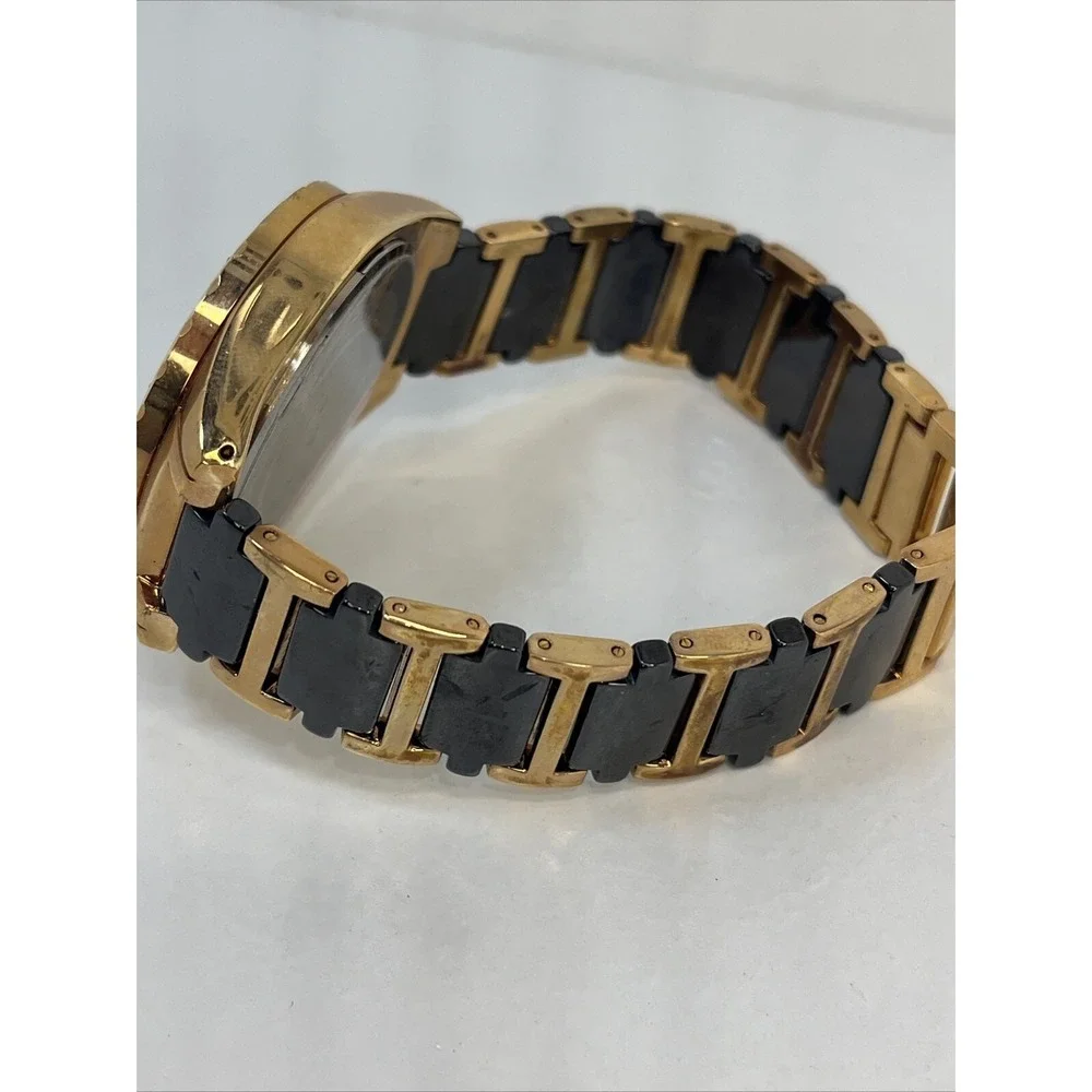 Akribos XXIV Women's Watch Rose Gold Crystal Bezel Ceramic Links- New Battery - Picture 6 of 7